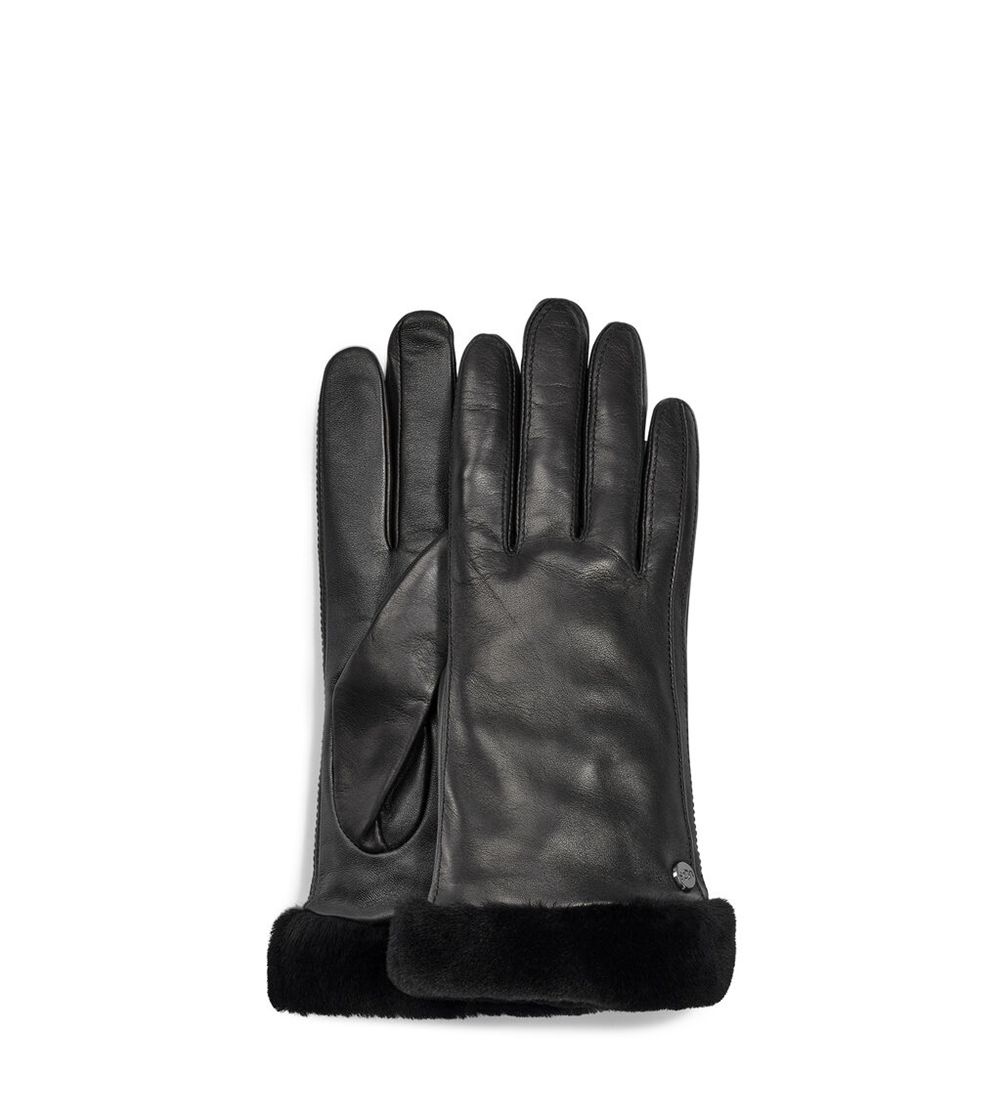 Ugg Gloves Canada - Ugg Women's Classic Leather Y Tech Black